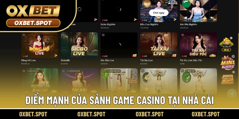 Điểm mạnh của sảnh game Casino tại nhà cái